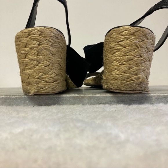 Ralph Lauren Espadrilles Wedges Size 8.5 Stretchy Foot Band Leather Boho - Picture 5 of 10